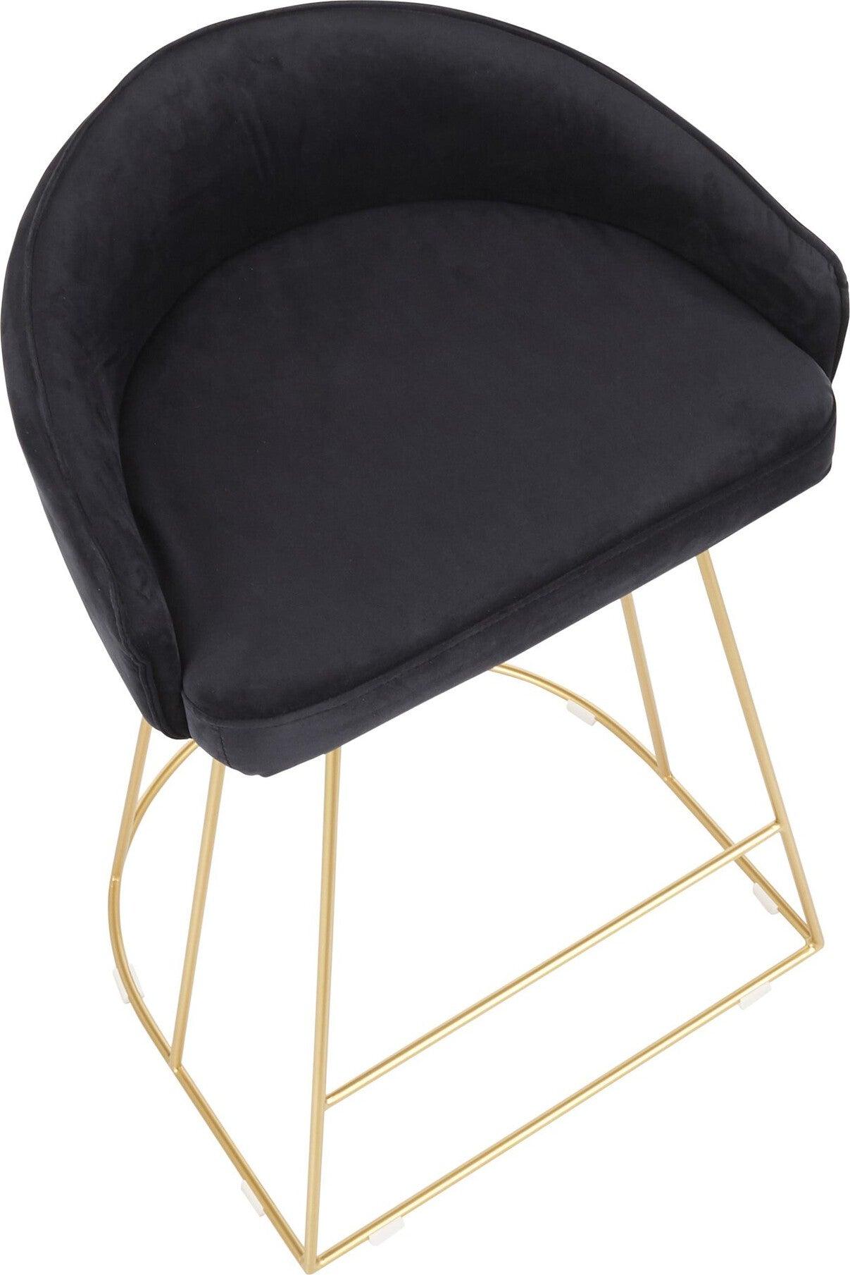 Lumisource Barstools - Canary Counter Stool Gold & Black (Set of 2)
