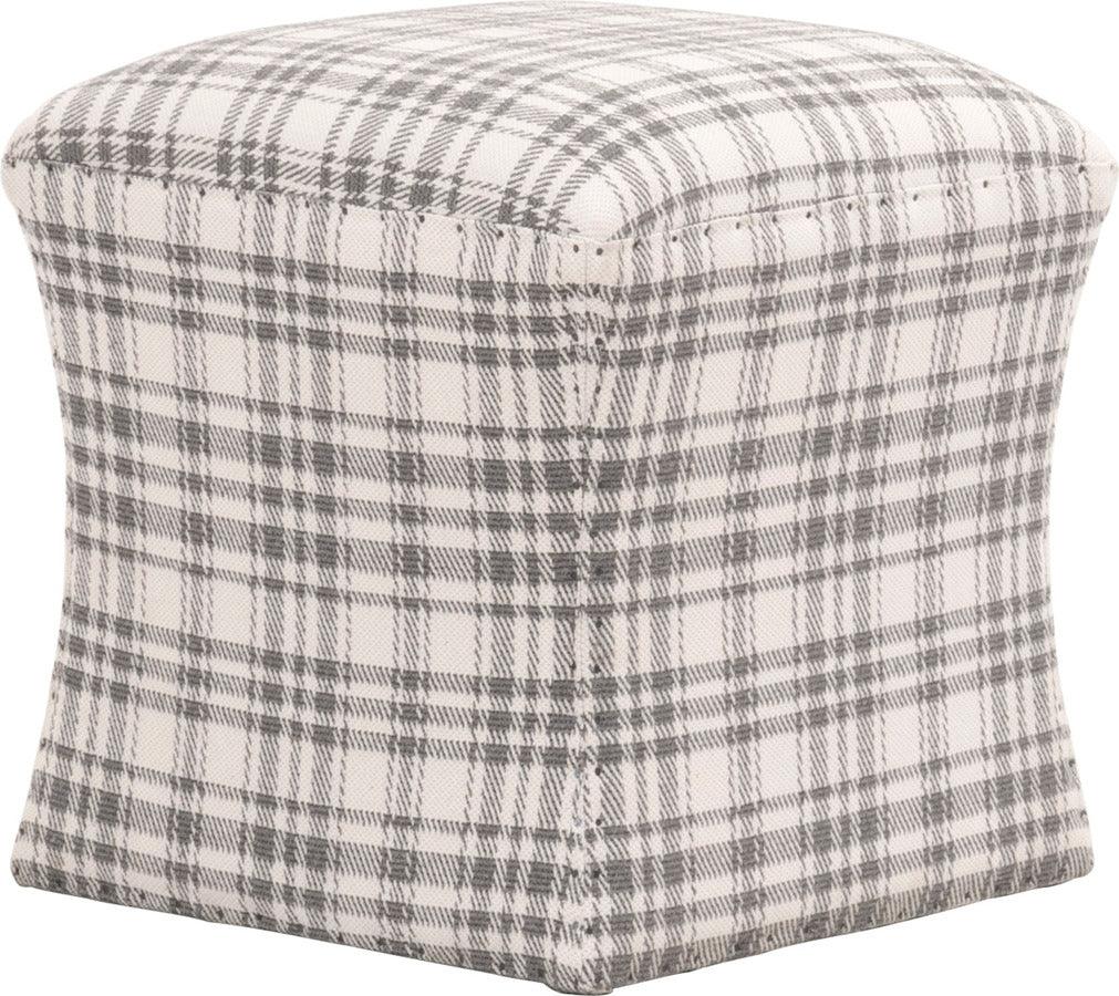 Essentials For Living Ottomans & Stools - York Ottoman Tartan Charcoal