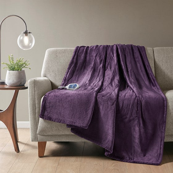 Olliix.com Heated Blankets - Throw Purple