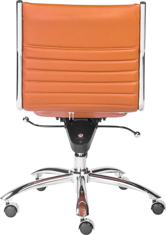 Euro Style Task Chairs - Dirk Low Back Office Chair w/o Armrests in Cognac