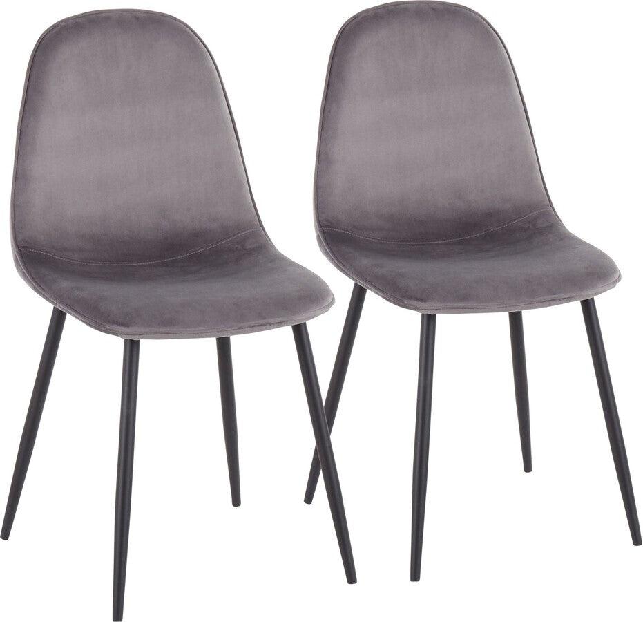 Lumisource Living Room Sets - Pebble Chair 35" Black Steel & Gray Velvet (Set of 2)
