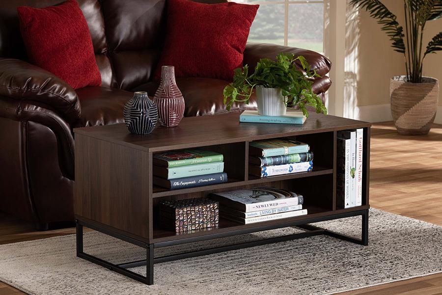 Wholesale Interiors Coffee Tables - Flannery Coffee Table Walnut & black