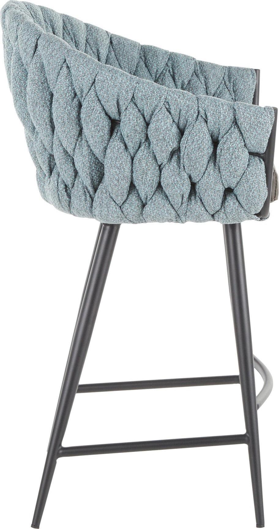 Lumisource Barstools - Braided Matisse Counter Stool Black & Gray & Blue