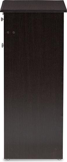 Wholesale Interiors Shoe Storage - Dariell Modern and Contemporary Wenge Brown Finished Shoe Cabinet