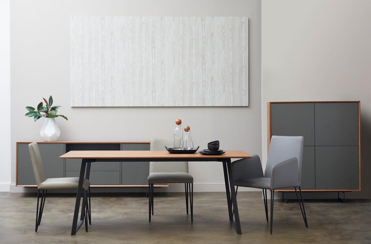 Euro Style Dining Tables - Anderson 71" Rectangular Dining Table Walnut & Black