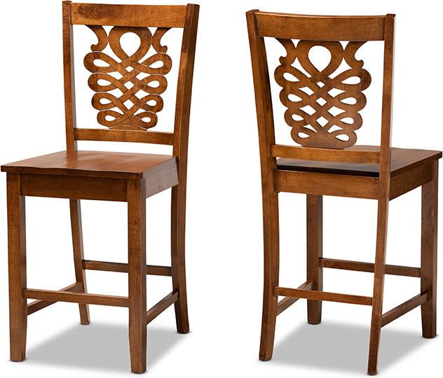 Wholesale Interiors Barstools - Gervais Counter Stool Walnut Brown (Set of 2)