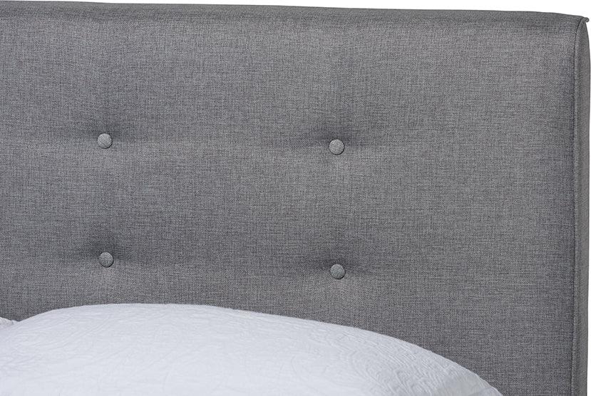 Wholesale Interiors Bedroom Sets - Jonesy Grey Fabric Upholstered Queen Size 3-Piece Bedroom Set