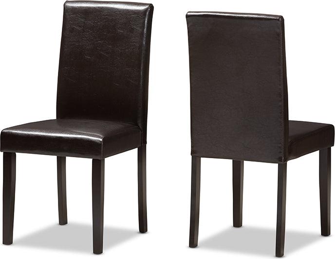 Wholesale Interiors Dining Chairs - Mia Dark Brown Faux Leather Upholstered Dining Chair (Set of 2)