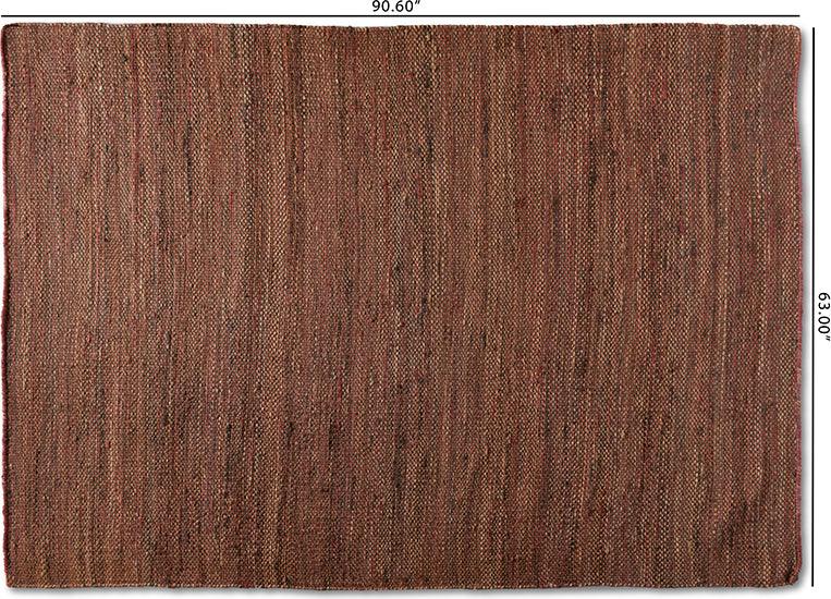 Wholesale Interiors Indoor Rugs - Flamings Modern and Contemporary Rust Handwoven Hemp Area Rug