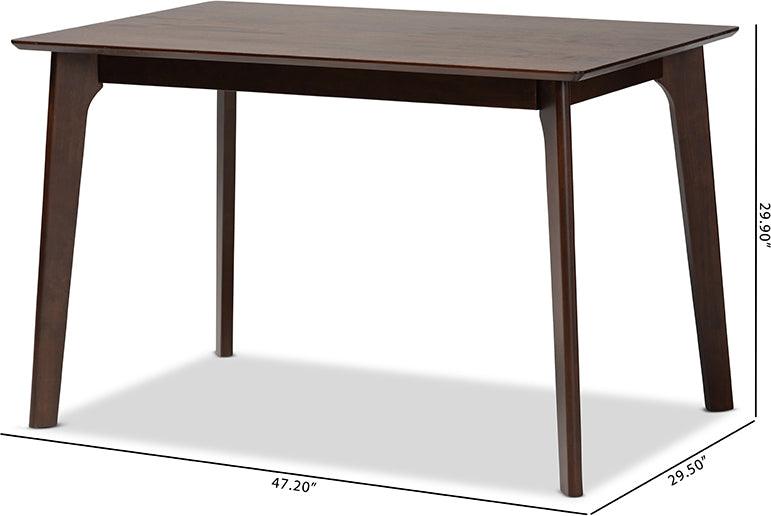 Wholesale Interiors Dining Tables - Seneca Modern and Contemporary Dark Brown Finished Wood Dining Table