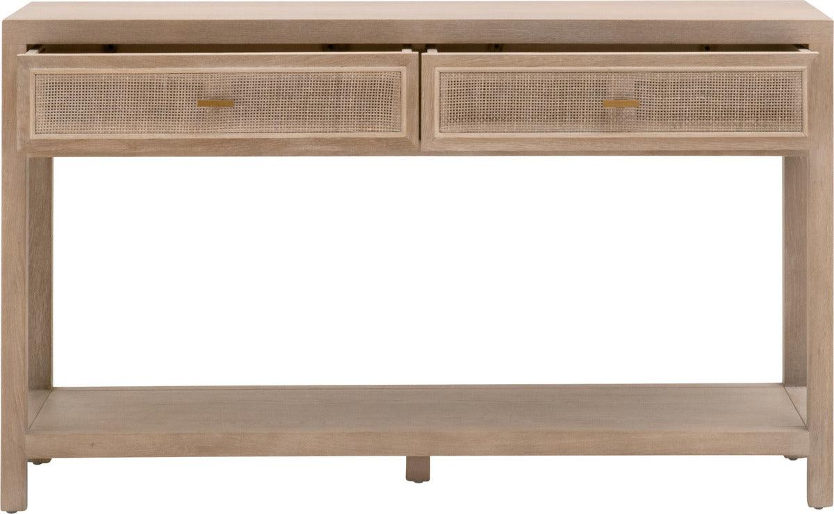 Essentials For Living Consoles - Cane 2-Drawer Entry Console Smoke Gray Oak