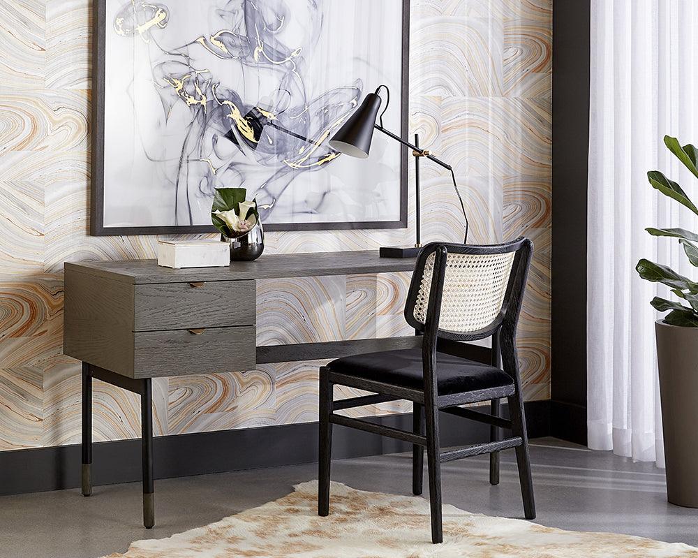 SUNPAN Dining Chairs - Annex Dining Chair - Black - Velvet Black (Set of 2)
