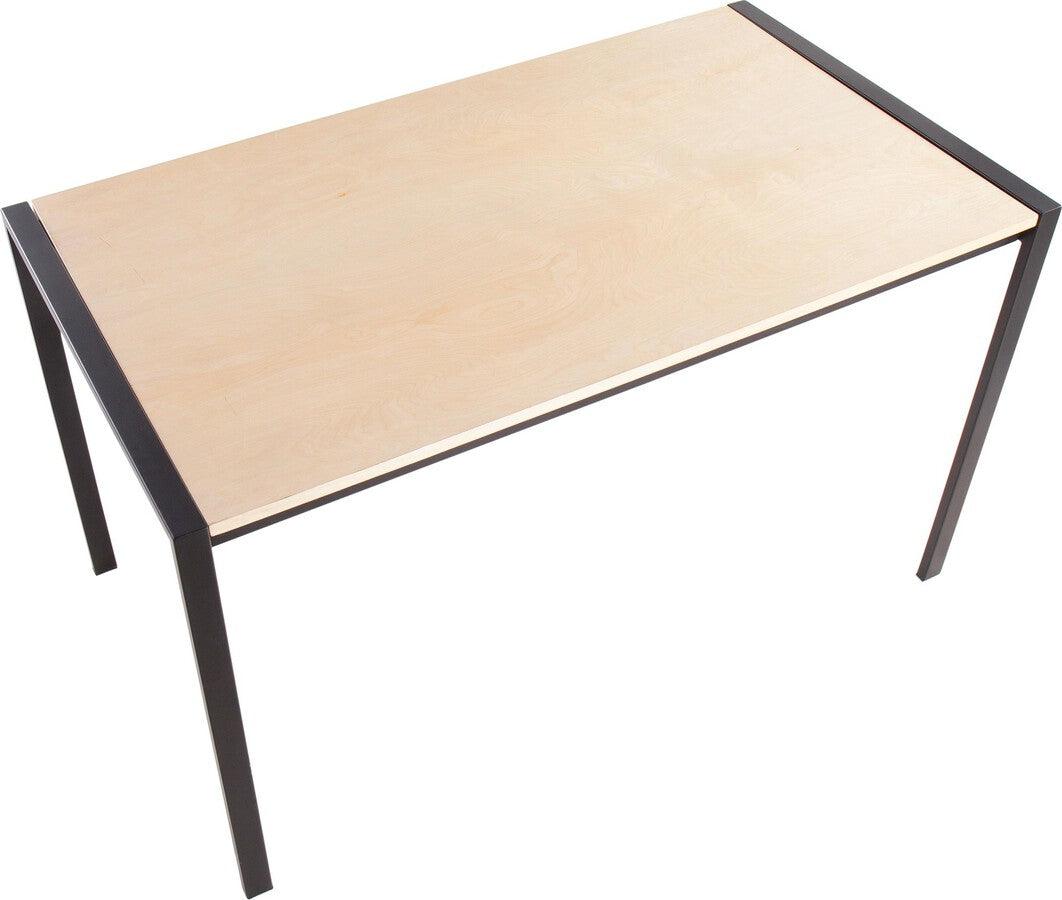 Lumisource Dining Tables - Fuji Contemporary Dining Table in Black Metal with Natural Wood Top