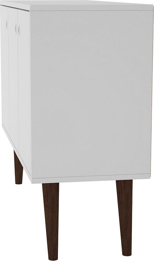 Manhattan Comfort Buffets & Cabinets - Bromma 35.43" Buffet Stand with 3 Shelves & 3 Doors in White
