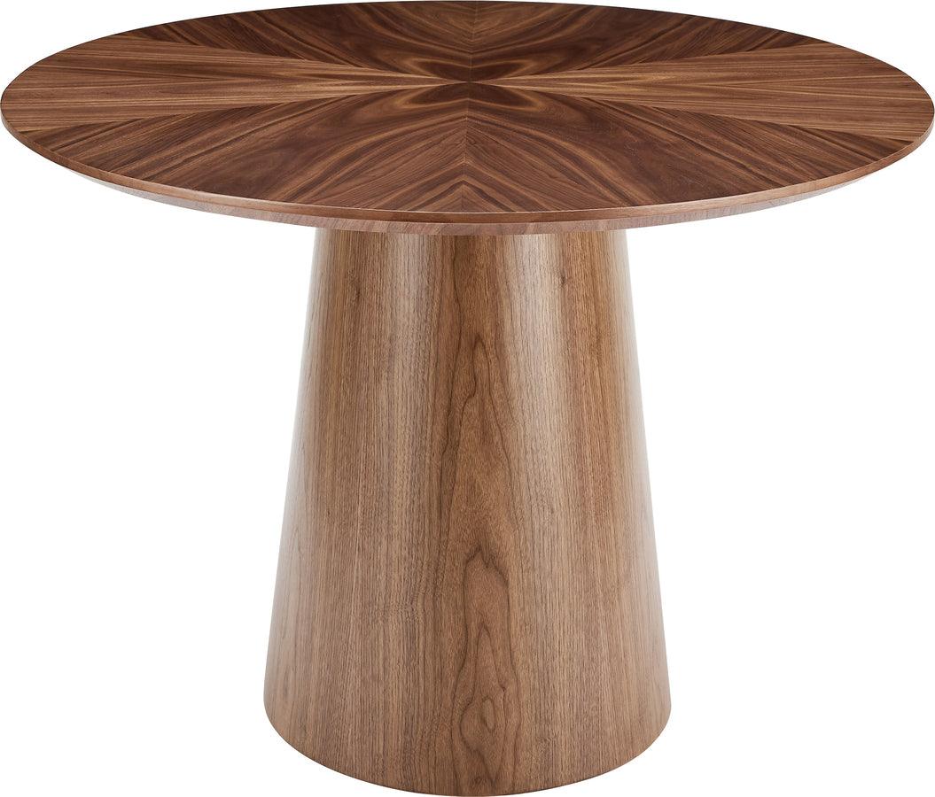 Euro Style Dining Tables - Deodat 79" Oval Dining Table in American Walnut in Star Pattern