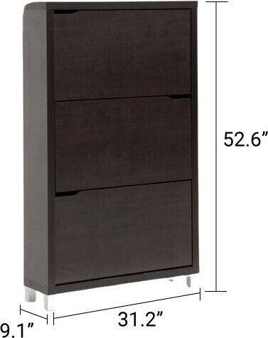 Wholesale Interiors Shoe Storage - Simms Modern Shoe Cabinet Dark Brown