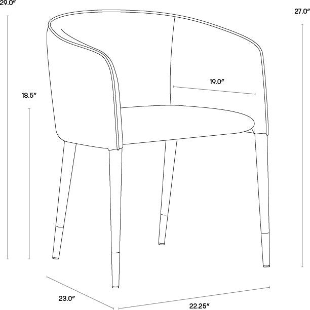 SUNPAN Dining Chairs - Asher Dining Armchair - Polo Club Toast / Dillon Chili
