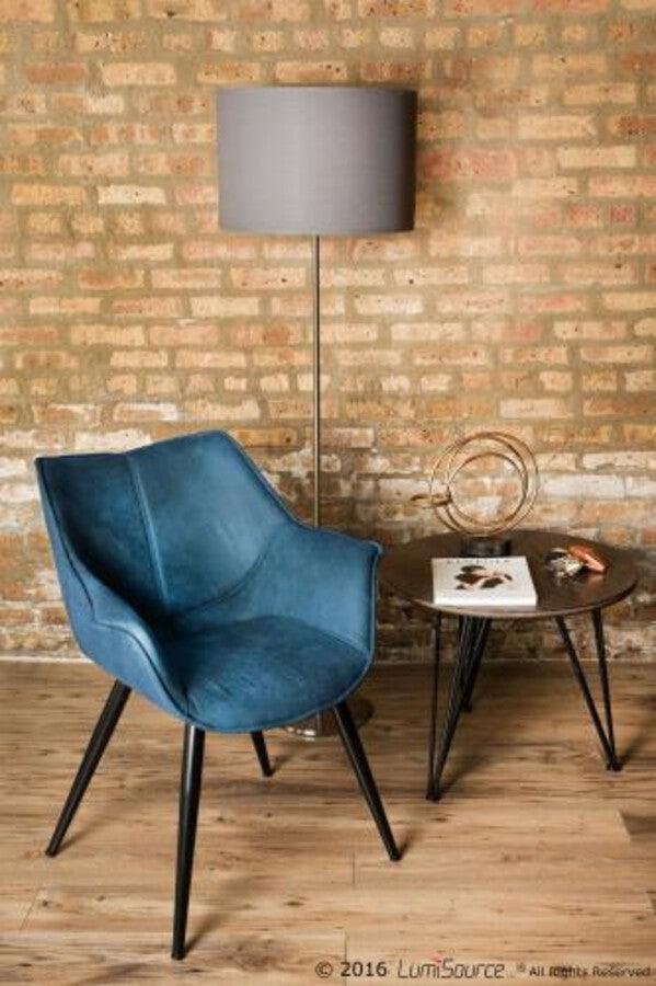 Lumisource Accent Chairs - Wrangler Industrial Accent Chair in Blue - Set of 2