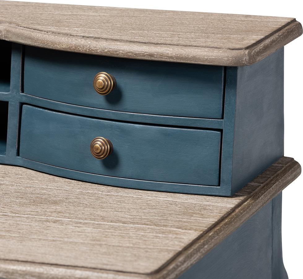 Wholesale Interiors Desks - Celestine French Provincial Blue Spruce Finished Wood Accent Writing Desk