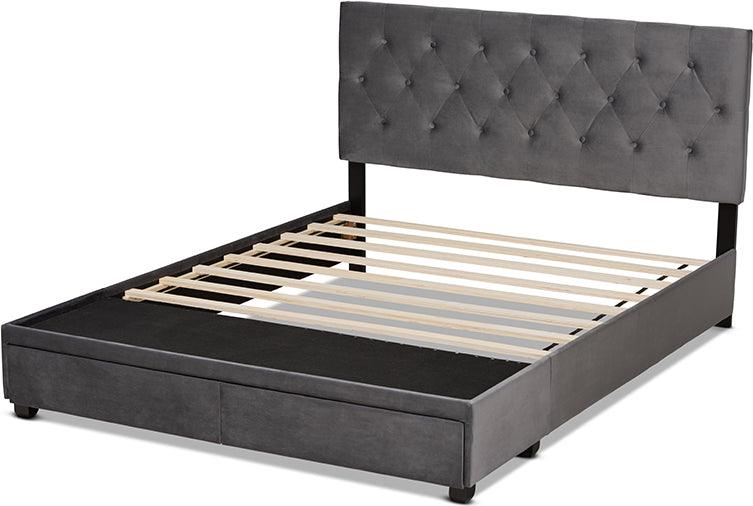 Wholesale Interiors Beds - Caronia King Storage Bed Gray & Black