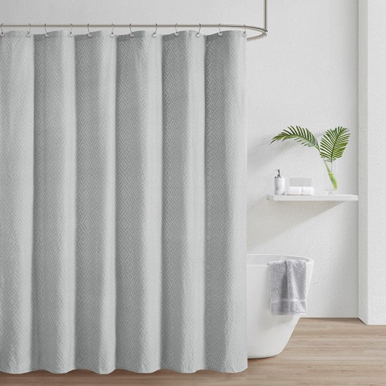 Olliix.com Shower Curtains - Matelasse Shower Curtain Gray