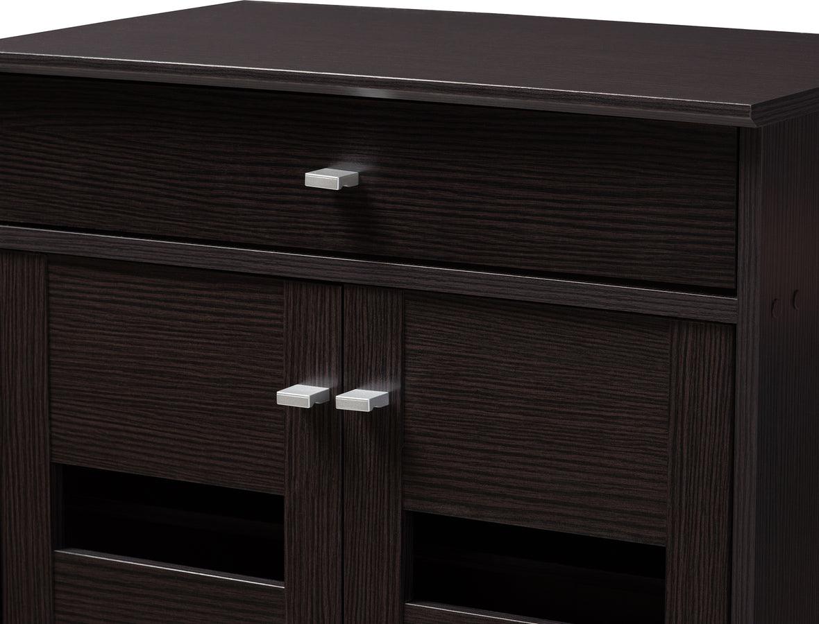 Wholesale Interiors Shoe Storage - Acadia Modern and Contemporary Wenge Brown Finished Shoe Cabinet