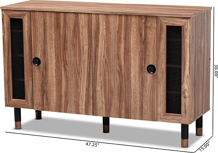 Wholesale Interiors Shoe Storage - Valina Contemporary 2-Door Wood Entryway Shoe Storage Cabinet with Screen Inserts