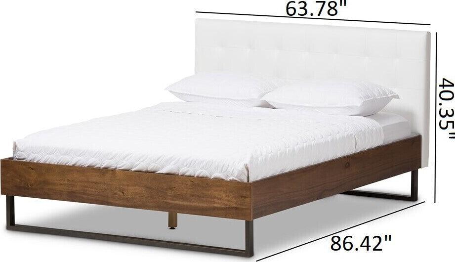 Wholesale Interiors Beds - Mitchell Queen Bed White & Dark Bronze