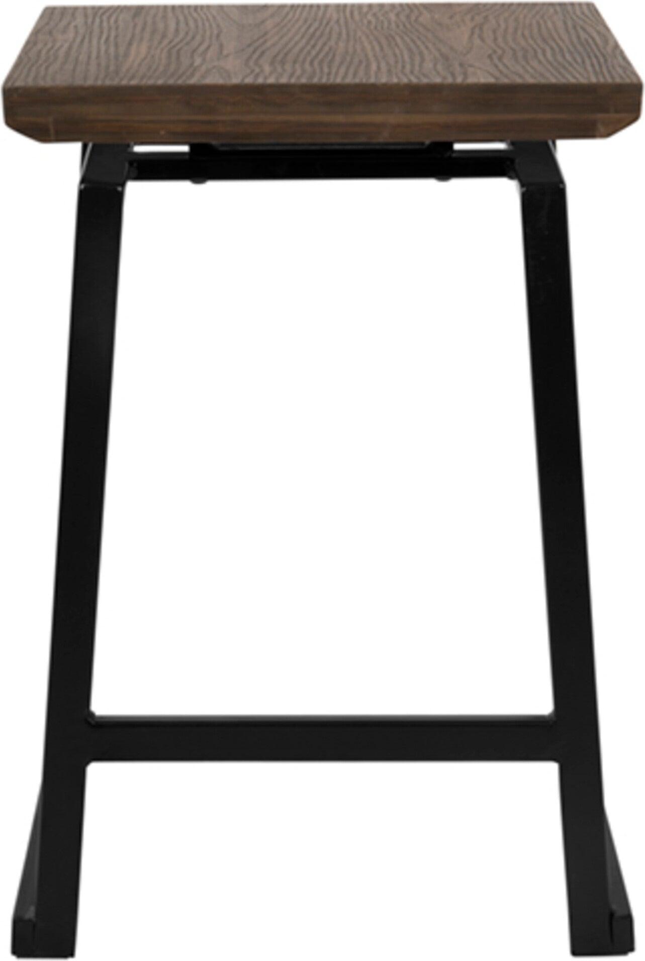 Lumisource Barstools - Geo Counter Stool Black & Brown (Set of 2)
