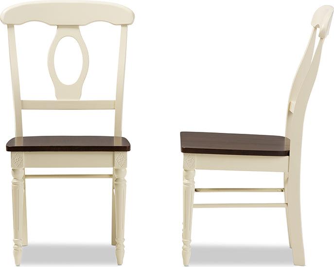 Wholesale Interiors Dining Chairs - Napoleon French Country Cottage Dining Chair Cherry Brown & Cream (Set of 2)