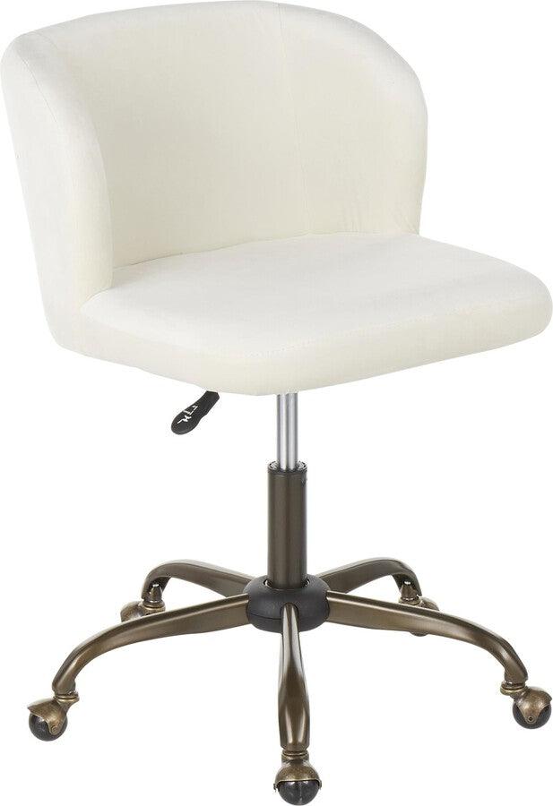Lumisource Task Chairs - Fran Contemporary Task Chair in Cream Velvet