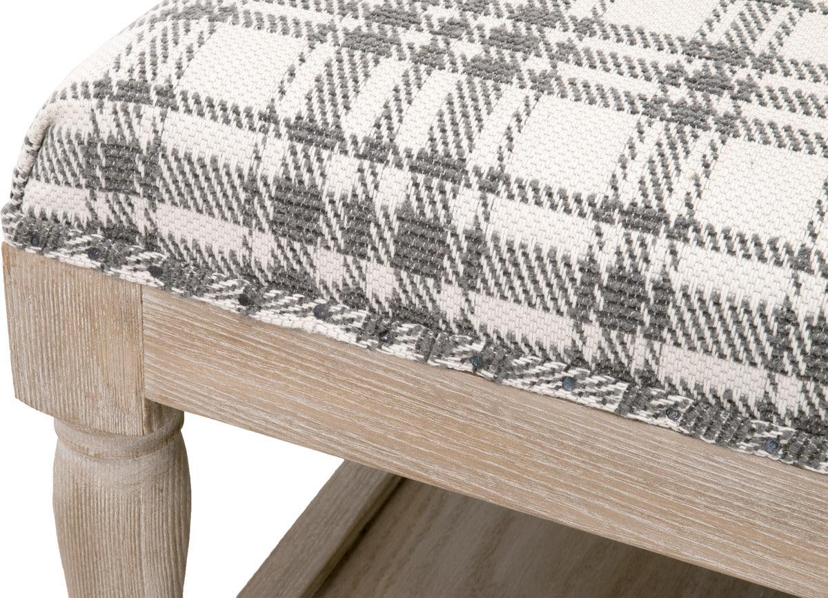 Essentials For Living Coffee Tables - Townsend Upholstered Coffee Table Natural Gray Ash & Tartan Charcoal