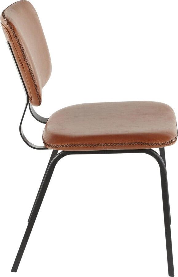 Lumisource Dining Chairs - Foundry Chair in Black Metal and Cognac - Set of 2