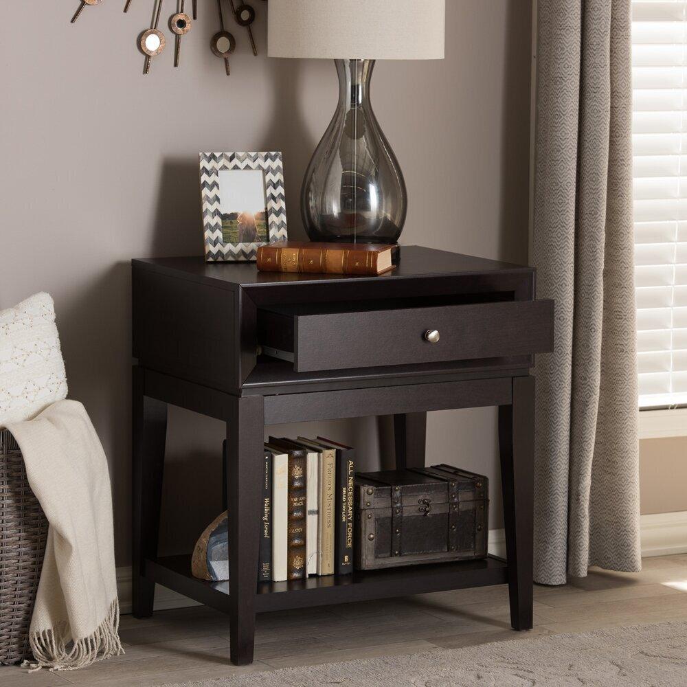 Wholesale Interiors Nightstands & Side Tables - Morgan Nightstand Dark Brown