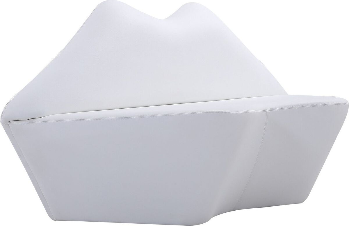 Manhattan Comfort Loveseats - Kiss 61.8 in. White Faux Leather 2-Seater Loveseat