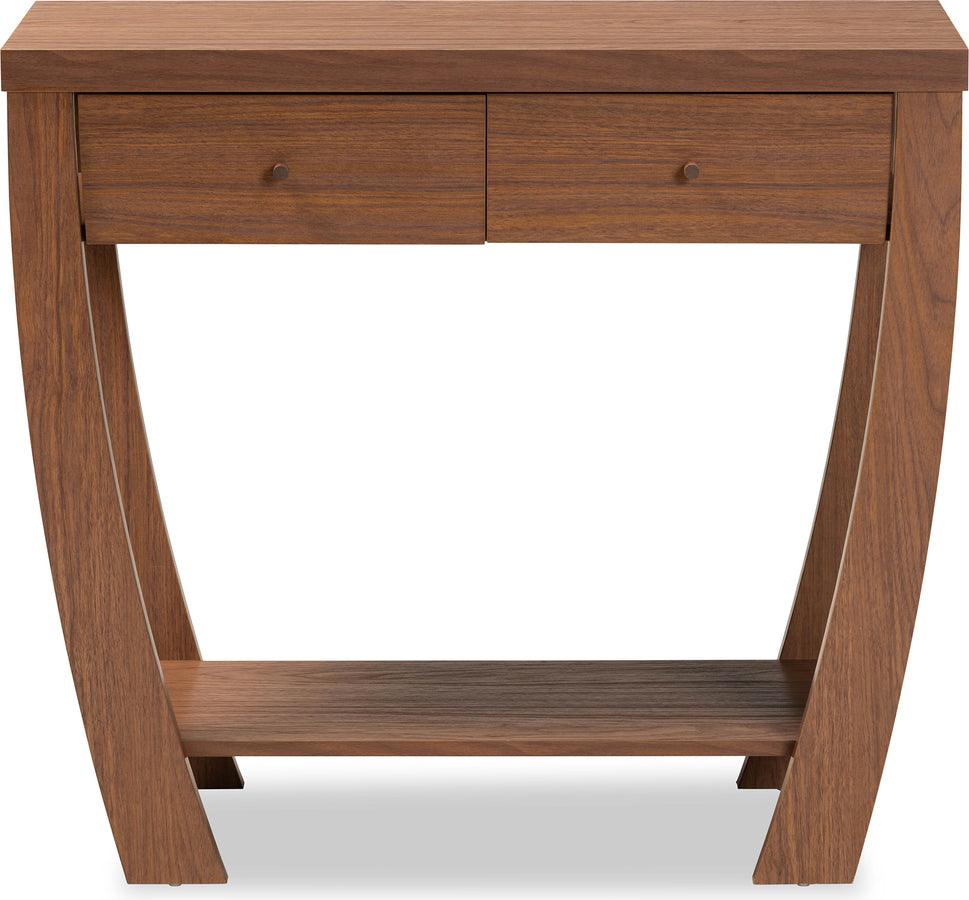Wholesale Interiors Consoles - Capote Modern and Contemporary Walnut Brown Finished Wood 2-Drawer Console Table