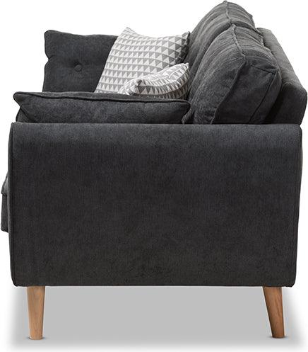 Wholesale Interiors Sofas & Couches - Miranda Mid-Century Modern Dark Grey Fabric Upholstered Sofa