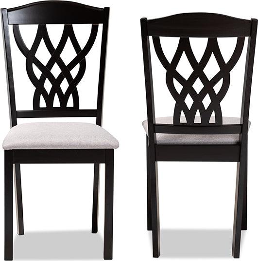 Wholesale Interiors Dining Chairs - Delilah Grey & Dark Brown Finished Wood 2-Piece Dining Chair Set