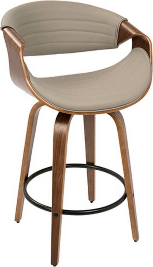 Lumisource Barstools - Symphony Counter Stool In Walnut & Grey Faux Leather (Set of 2)