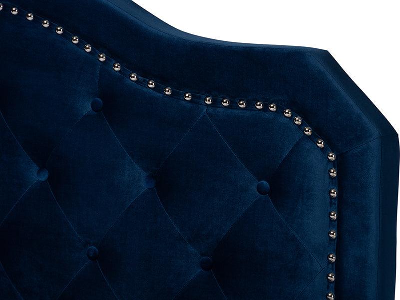 Wholesale Interiors Beds - Samantha Queen Bed Navy Blue & Black