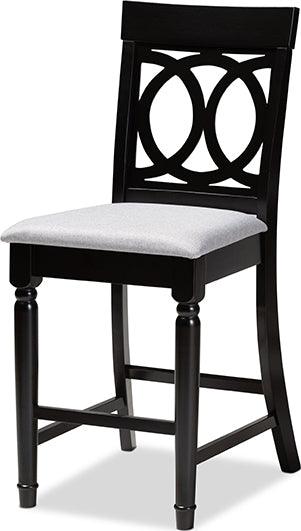 Wholesale Interiors Dining Sets - Verina Contemporary Grey Fabric Upholstered Brown Finished 5-Piece Wood Pub Set