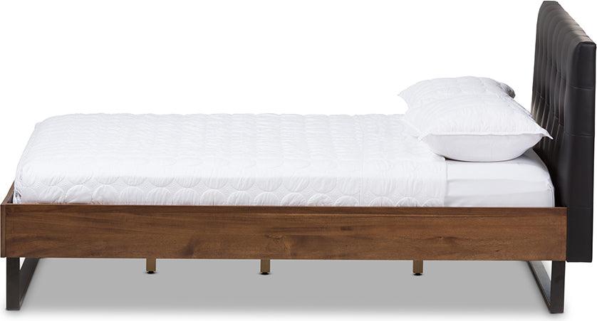Wholesale Interiors Beds - Mitchell King Bed Black/Walnut Brown