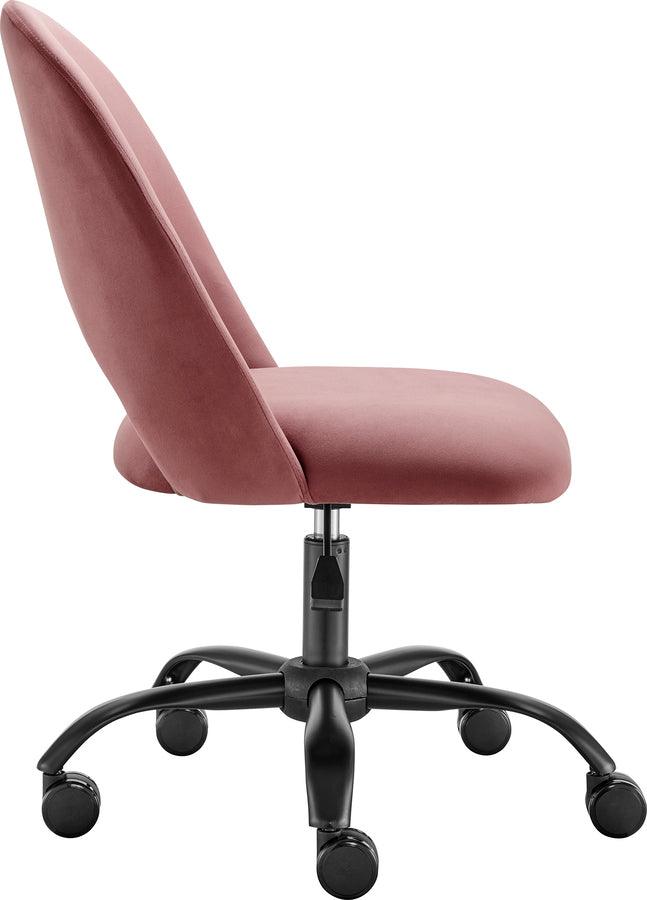 Euro Style Task Chairs - Alby Office Chair in Rose with Black Base