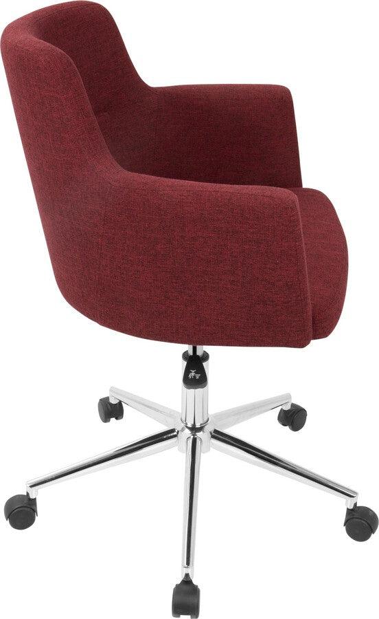Lumisource Task Chairs - Andrew Contemporary Adjustable Office Chair in Red