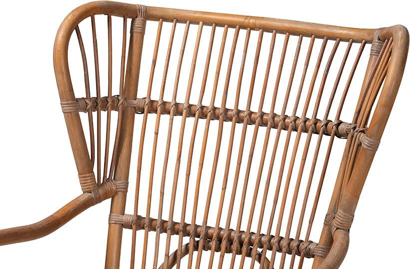 Wholesale Interiors Accent Chairs - Lamaria Modern Bohmenian Natural Brown Antique Rattan Armchair