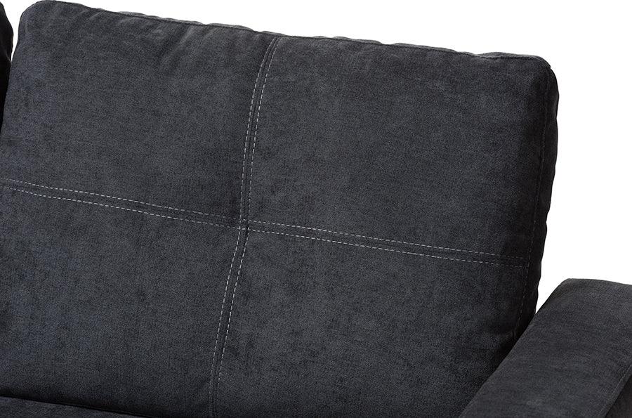 Wholesale Interiors Sectional Sofas - Lianna Modern And Contemporary Dark Grey Fabric Upholstered Sectional Sofa