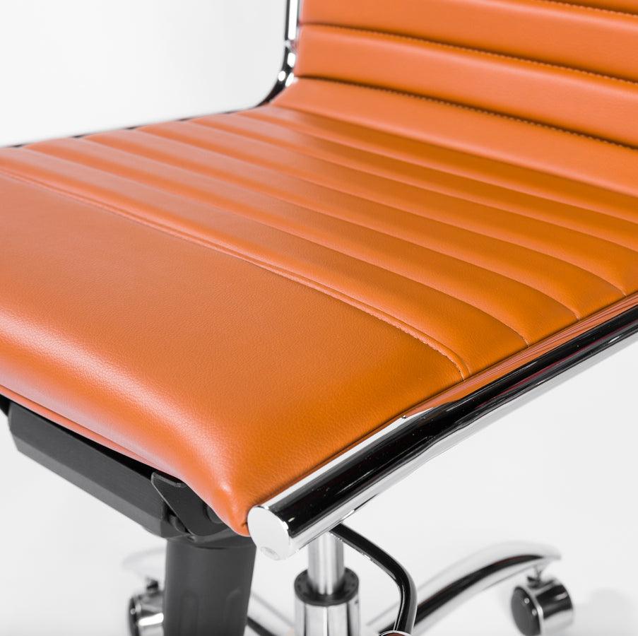 Euro Style Task Chairs - Dirk Low Back Office Chair w/o Armrests in Cognac