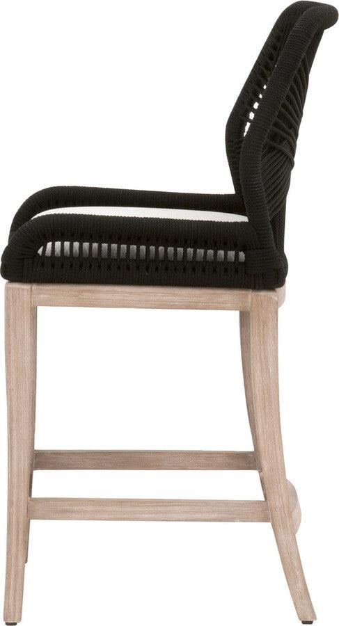Essentials For Living Dining Chairs - Loom Limited Edition Counter Stool - Black Rope White Speckle Natural Gray