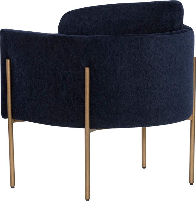 SUNPAN Accent Chairs - Richie Lounge Chair Antique Brass Danny Navy