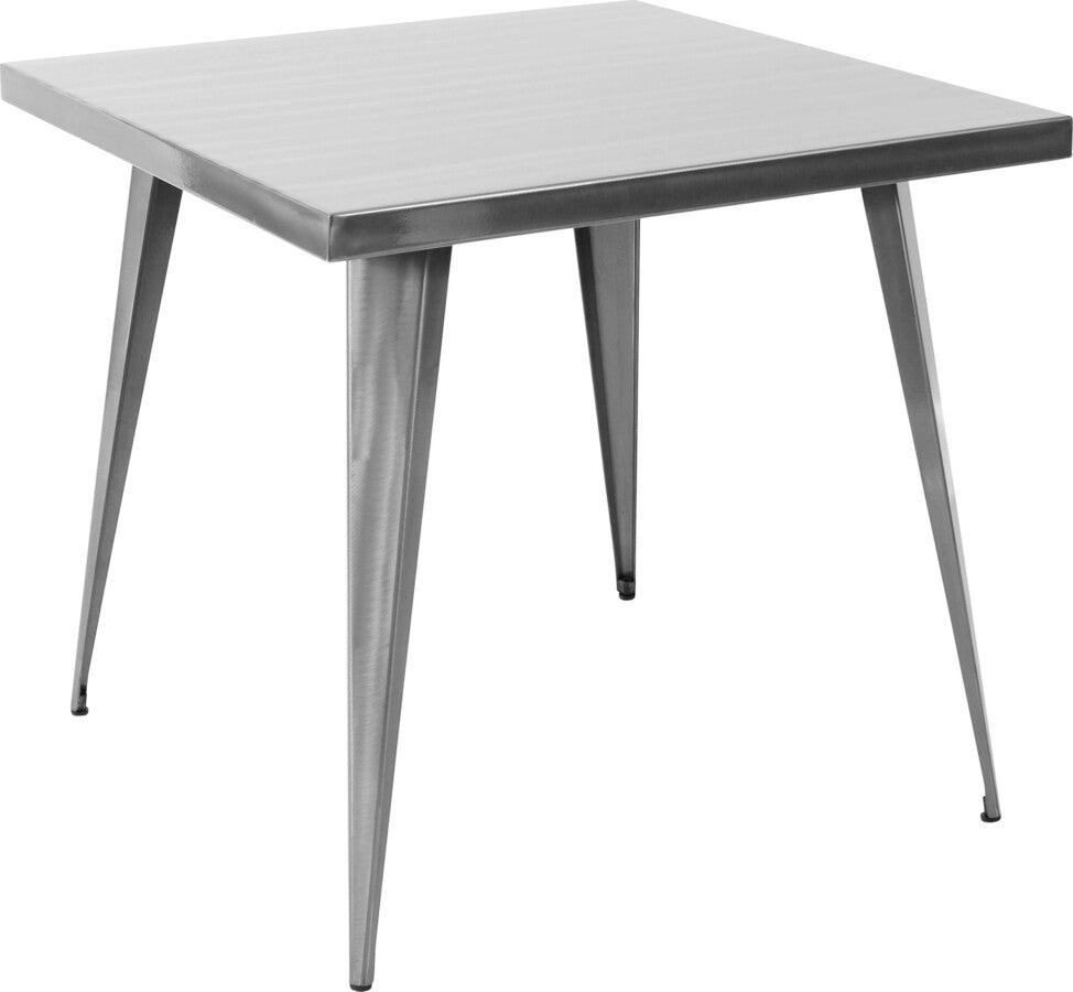 Lumisource Dining Tables - Austin Industrial Dining Table Brushed Silver